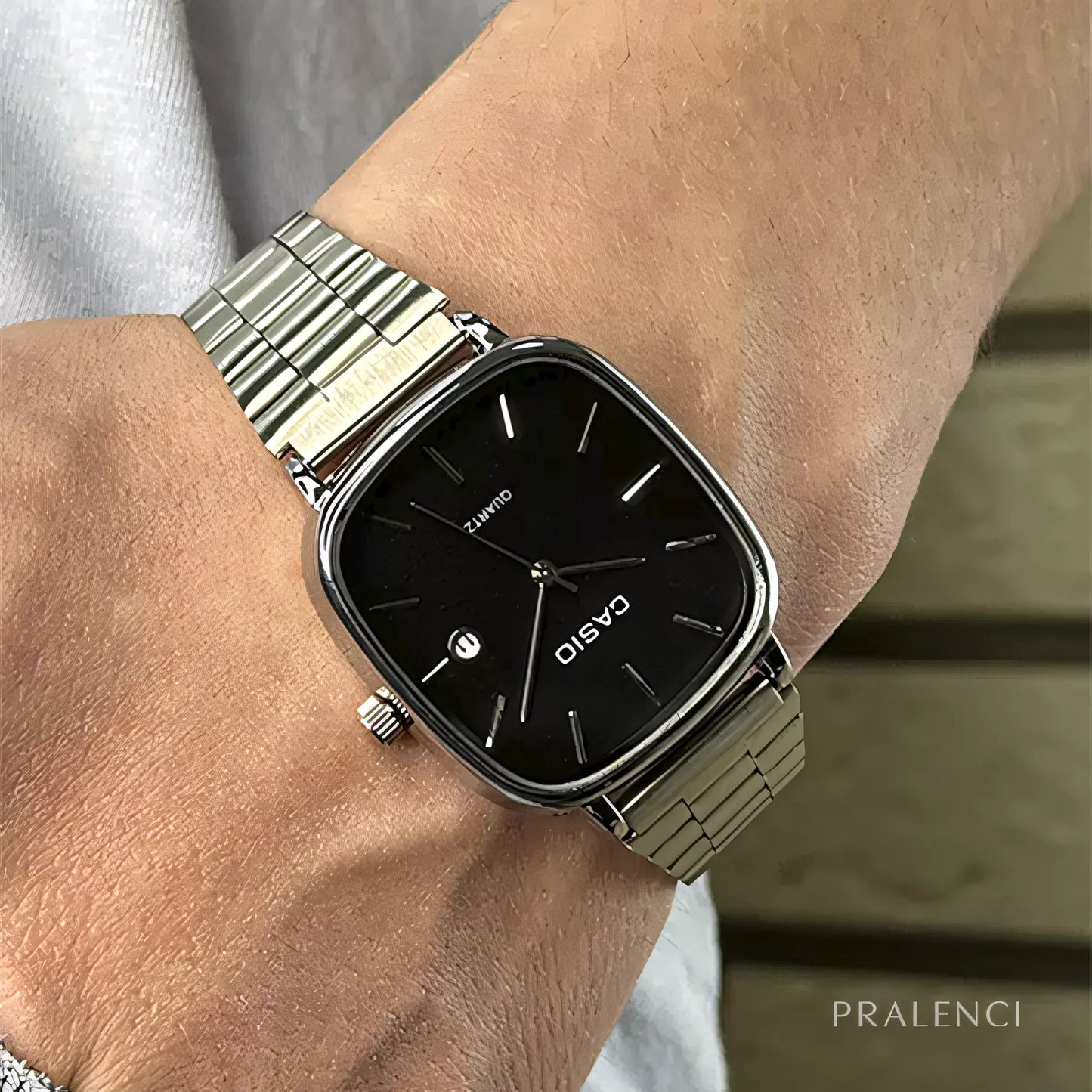 CASIO Luxuriöse 36-mm-Uhr – Transferstahl