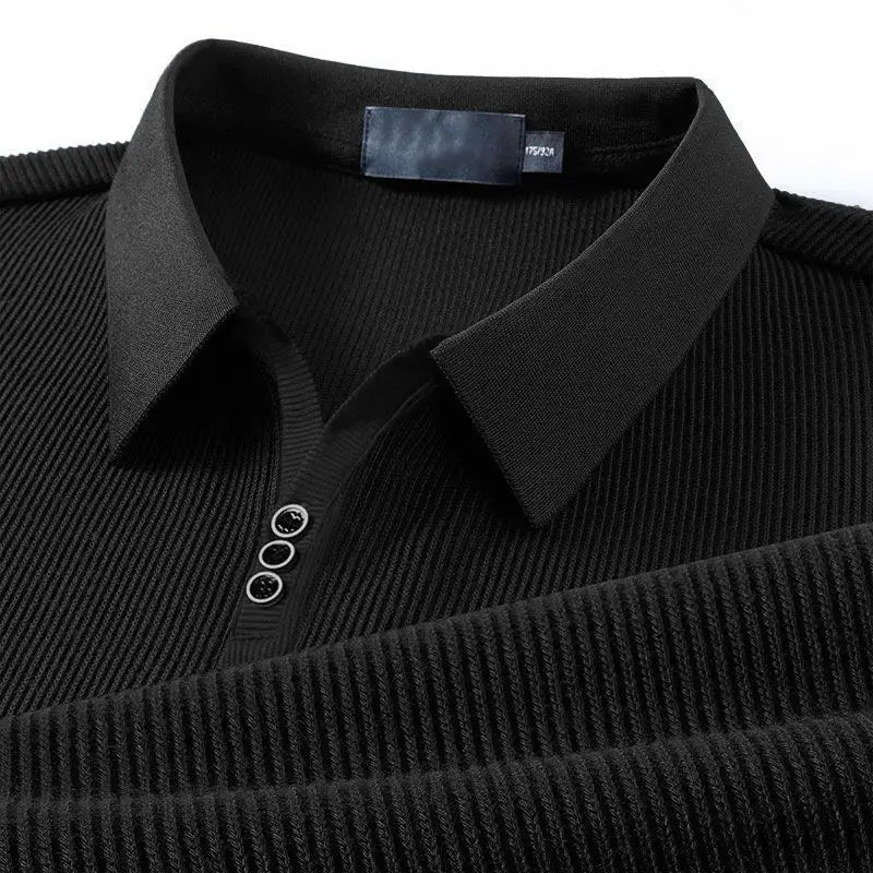 John Martin – Geripptes Langarm-Polo
