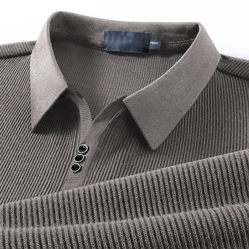 John Martin – Geripptes Langarm-Polo