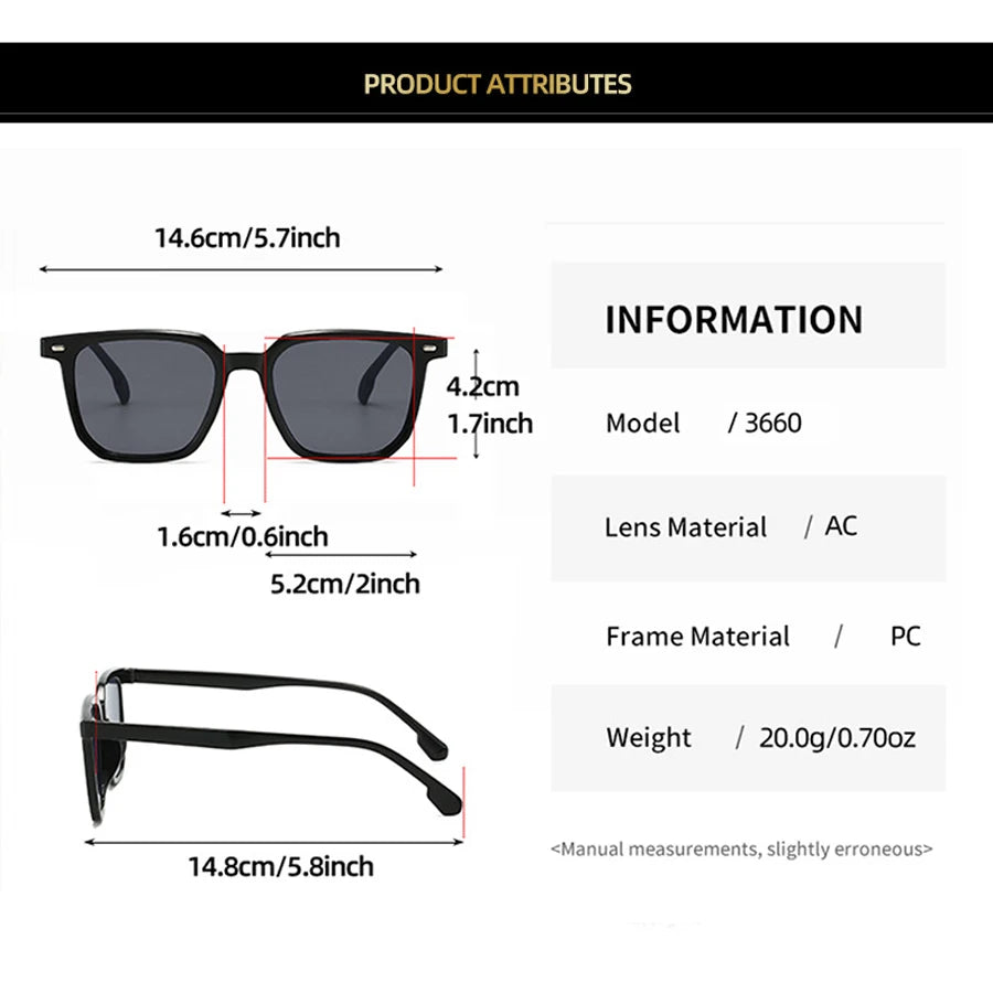 Retro Square Sunglasses for Men