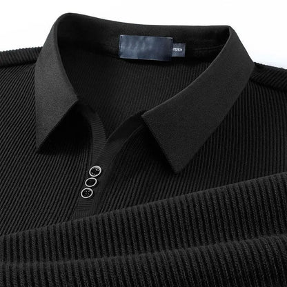 John Martin – Geripptes Langarm-Polo
